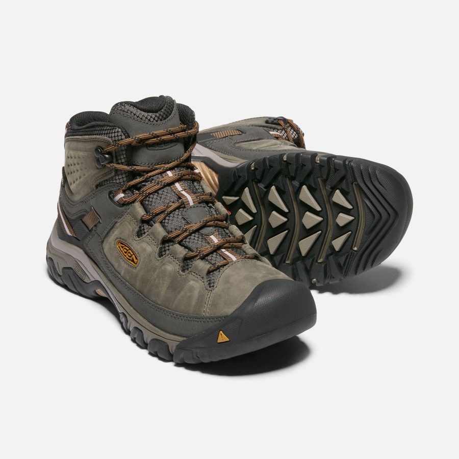 BLACK OLIVE-GOLDEN BROWN Keen Men's Targhee III Waterproof Mid Wide