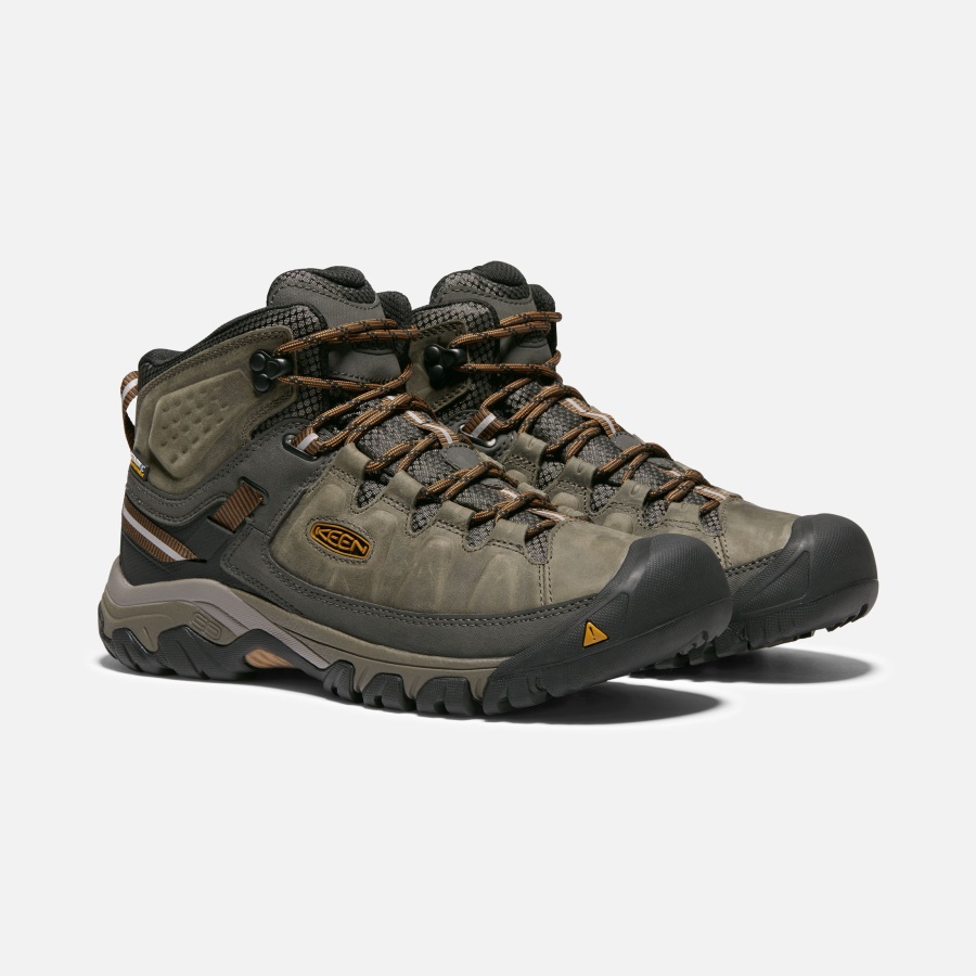 BLACK OLIVE-GOLDEN BROWN Keen Men's Targhee III Waterproof Mid Wide