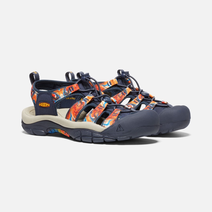 Groovy Orange-Navy Women's Newport x Outdoor Afro Keen