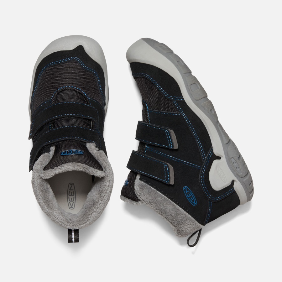 Keen Black-Mykonos Blue Big Kids' Knotch Double Strap Chukka