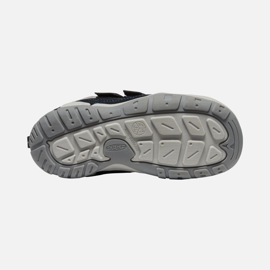 Keen Black-Mykonos Blue Big Kids' Knotch Double Strap Chukka