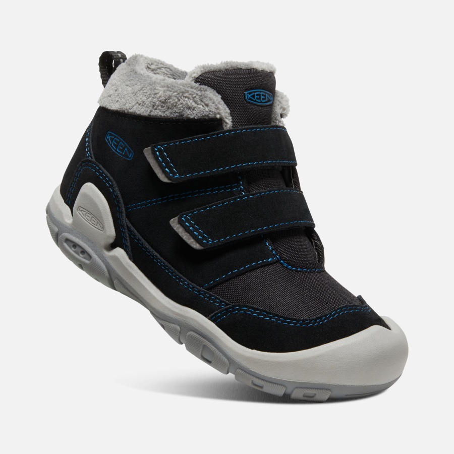 Keen Black-Mykonos Blue Big Kids' Knotch Double Strap Chukka