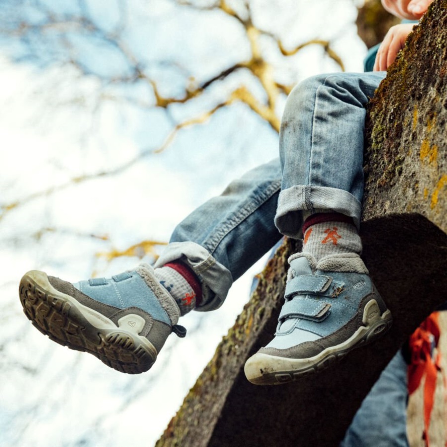 Keen Black-Mykonos Blue Big Kids' Knotch Double Strap Chukka