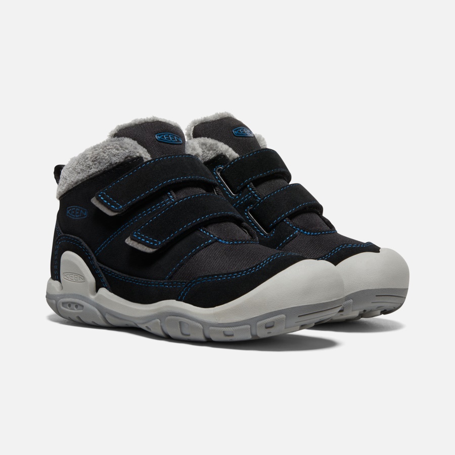 Keen Black-Mykonos Blue Big Kids' Knotch Double Strap Chukka