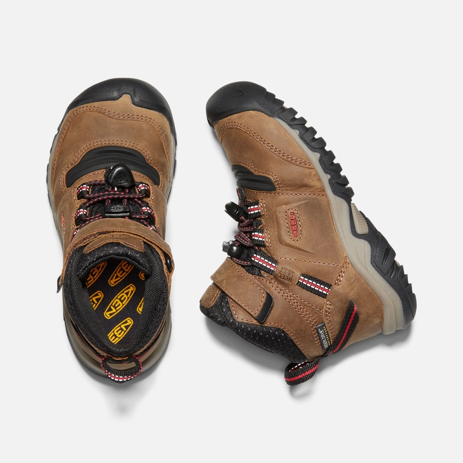 Keen Bison-Red Carpet Little Kids' Ridge Flex Waterproof Boot