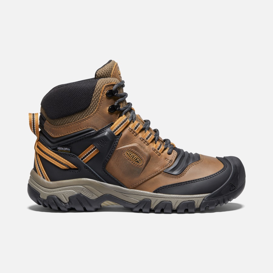 Keen Bison-Golden Brown Men's Ridge Flex Waterproof Boot Wide