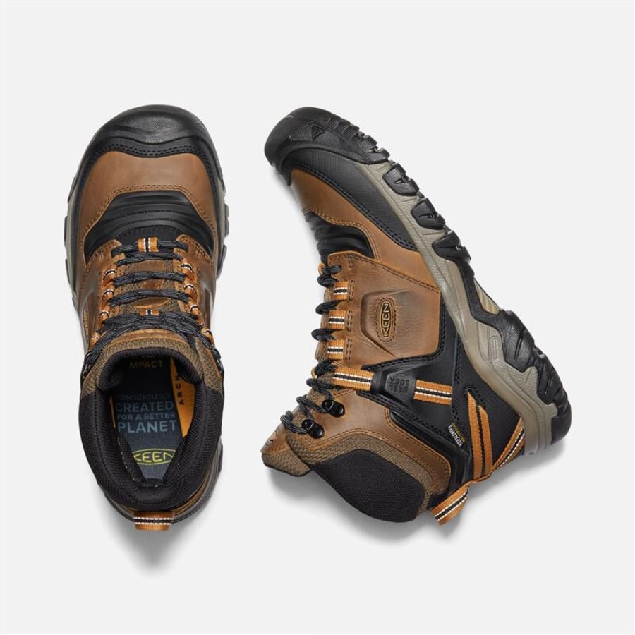 Keen Bison-Golden Brown Men's Ridge Flex Waterproof Boot Wide