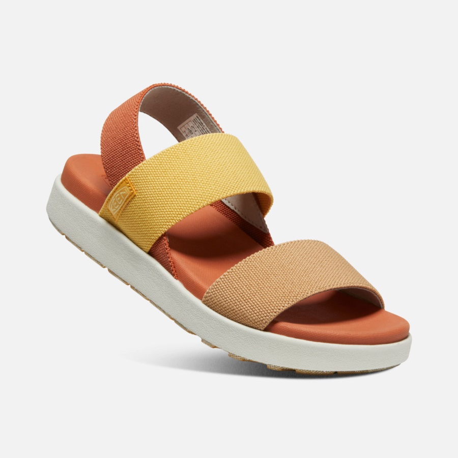 Keen Fossil Orange-Silver Birch Women's Elle Backstrap Sandal