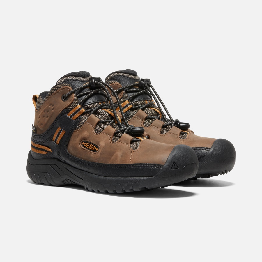Dark Earth-Golden Brown Big Kids' Targhee Waterproof Boot Keen