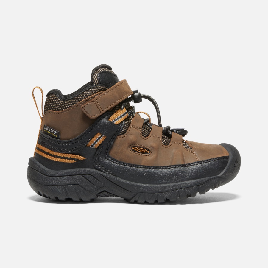 Keen DARK EARTH-GOLDEN BROWN Little Kids' Targhee Waterproof Boot