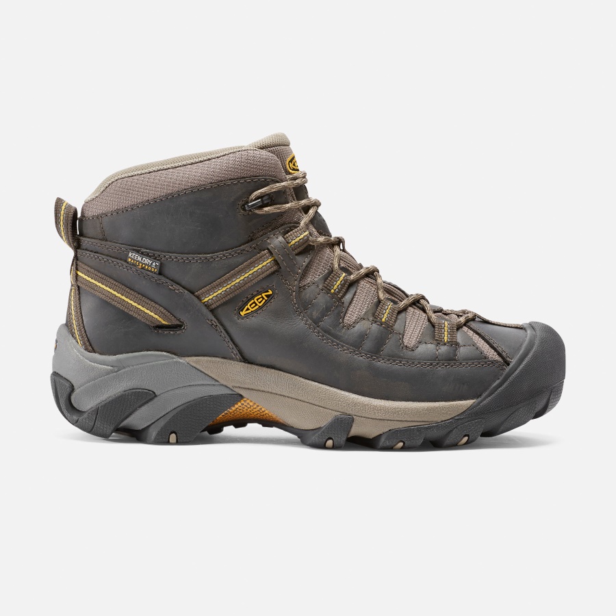 Black Olive-Yellow Men's Targhee II Mid Waterproof Hiking Boots Keen